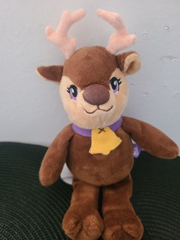 Peluche Cerf Marron Echarpe Violet MILKA