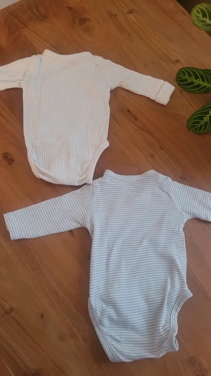 Lot de 2 bodies h&m 1-2 mois (56cm) - photo numéro 3