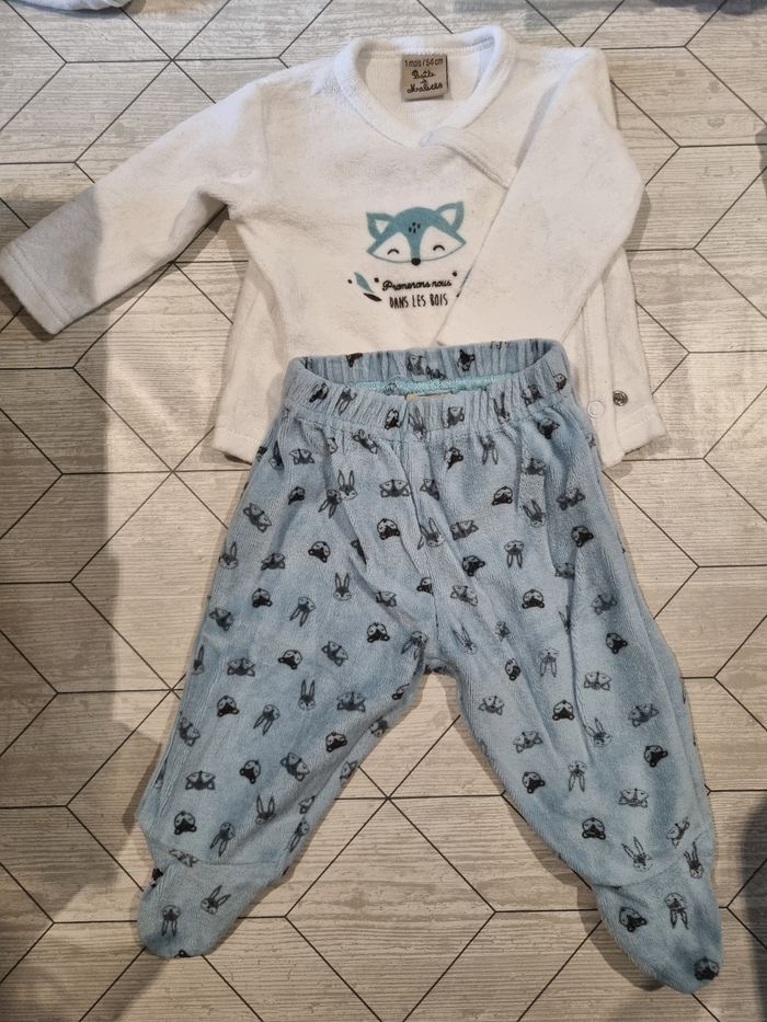 Pyjama boîte à malice bleu et blanc