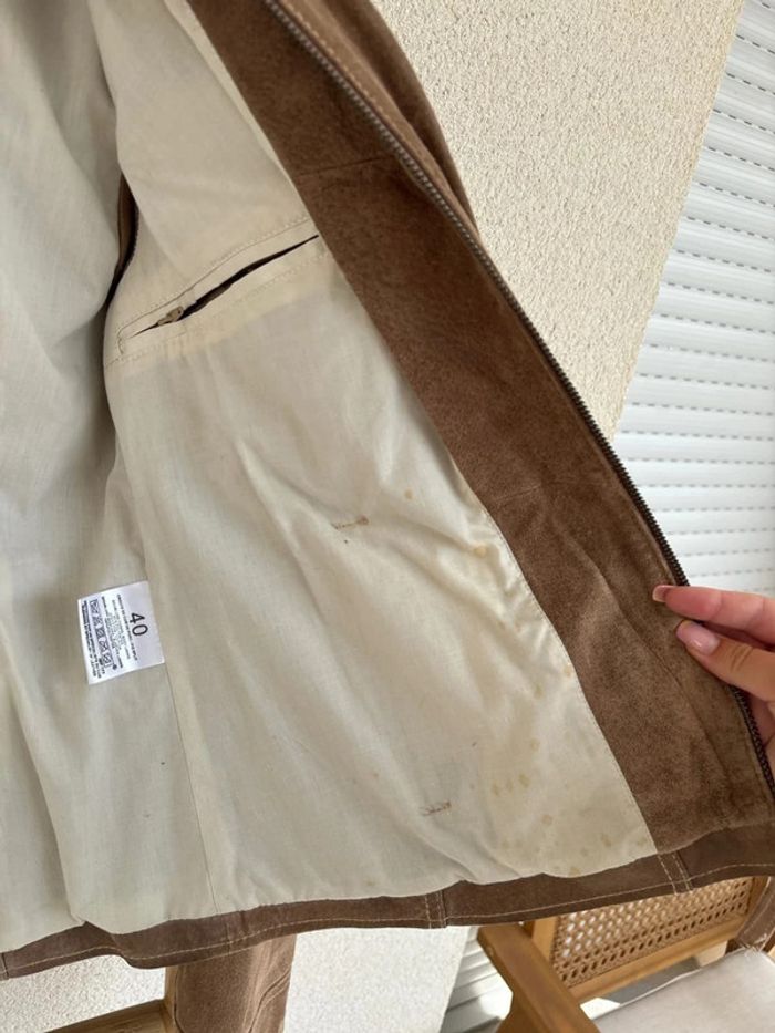 Blouson en croûte de cuir de porc CBLV taille 40 - photo numéro 8
