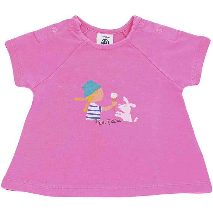T-Shirt à manches courtes 3 mois en coton Petit Bateau