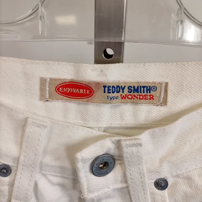 Jean blanc - Teddy Smith - type Wonder - taille 36 / 37 - 100% coton taille haute + boutons A631 - photo numéro 3