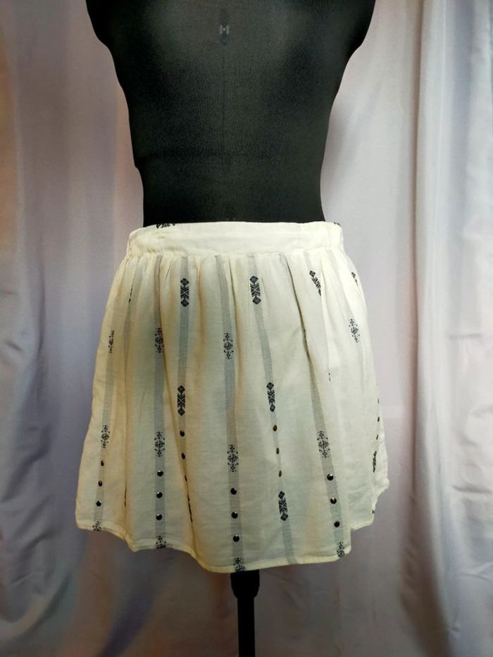 Jupe blanche imprimée à détails cloutés – Pimkie – Taille M - photo numéro 2