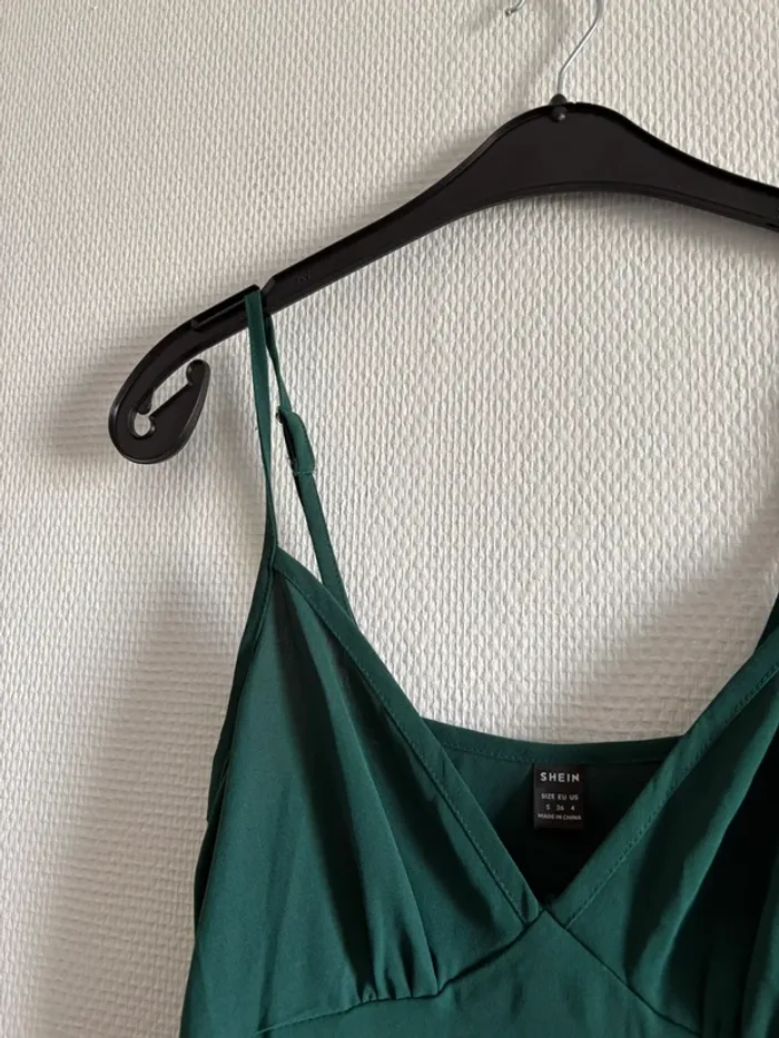 Robe longue ouverte - verte foncé - photo numéro 4