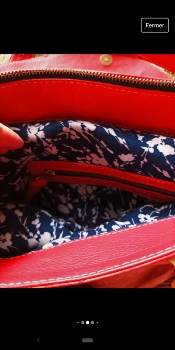 Sac bandoulière rouge/rose - photo numéro 5