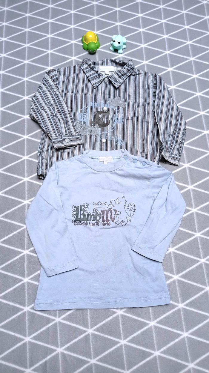 🦁 Ensemble chemise + t-shirt à manches longues, Kimbaloo, 24 mois