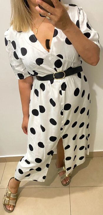 Robe longue ouverte à  pois Taille L