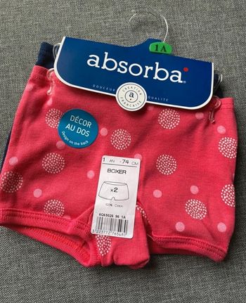 Lot boxers Boxer culotte filles 1 an 12 mois Absorba neufs Mini trésor