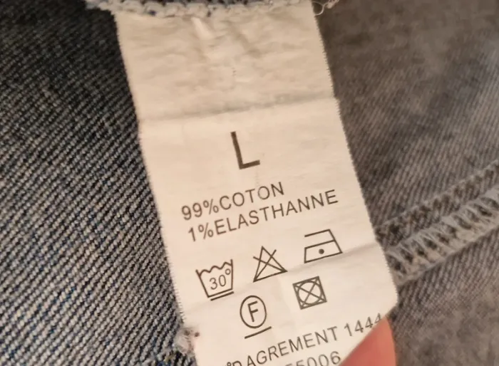Veste en jean bleu sans poches taille L - photo numéro 4