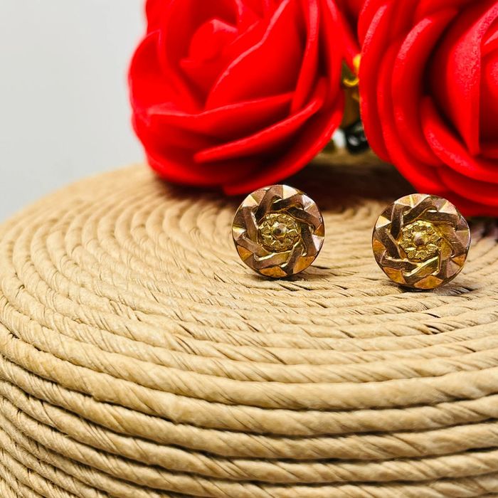 🔥 Rare boutons de manchettes vintage. Rond motifs fleuri. - photo numéro 2