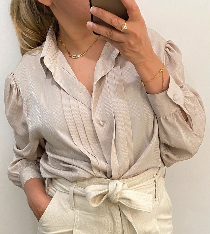 Chemise Beige Style Vintage Taille 44-46