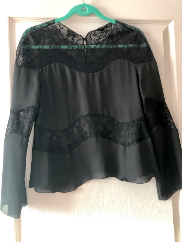 Blouse haute Zara noire - photo numéro 3