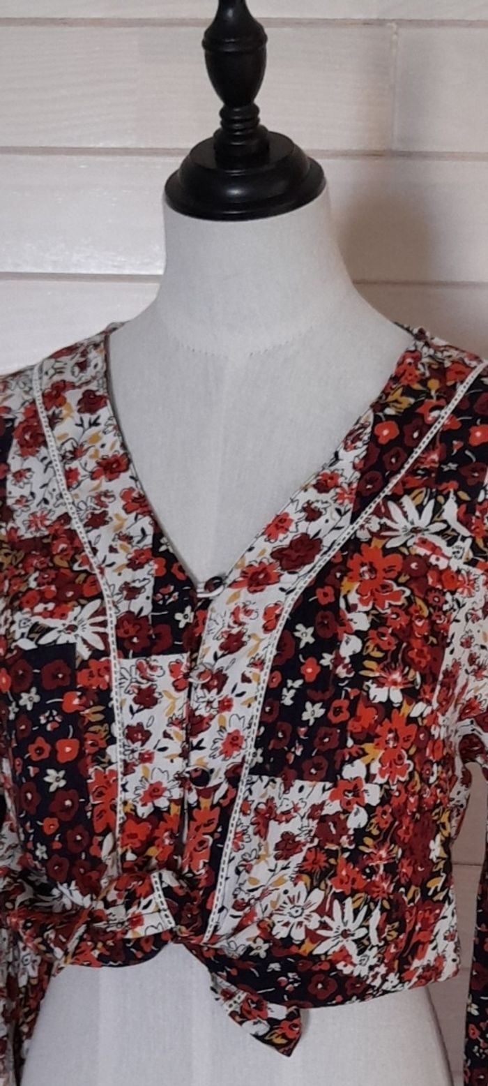 Chemise bohème hippie manches longues evasées - photo numéro 6