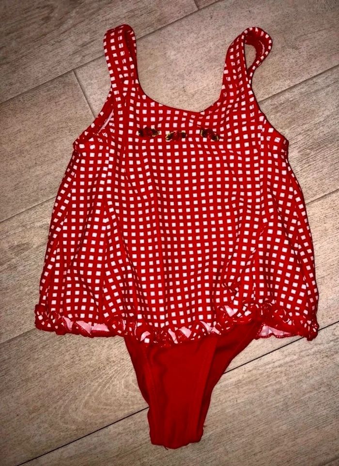 Maillot de bain fille rouge et blanc - photo numéro 8