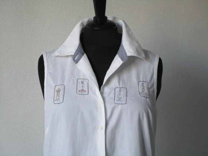 Chemise sans manches vintage phares 36 TBE