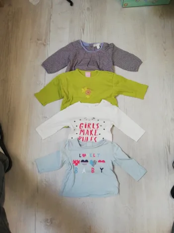 Lot de 4 t-shirt manches longues 3mois