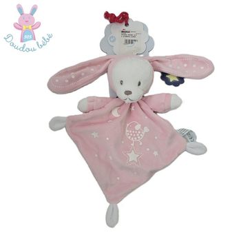 Doudou plat Ours déguisé Lapin rose blanc étoiles SIMBA NICOTOY