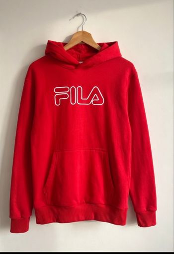 sweat à capuche rouge Fila