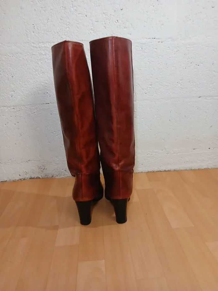 👢 Bottes Jonak bordeaux grenat – Pointure 39 – Bon état - photo numéro 2