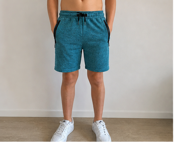 Short garçon Active 12-13 ans bleu vert zippé