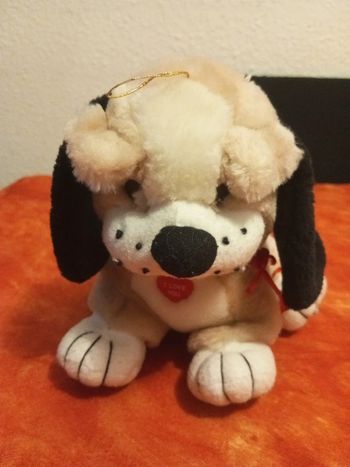 Chien beige vintage I love you