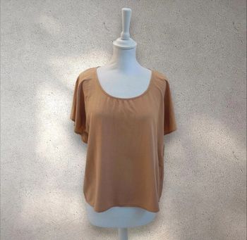 Blouse manches courtes fluide couleur camel Anne Weyburn