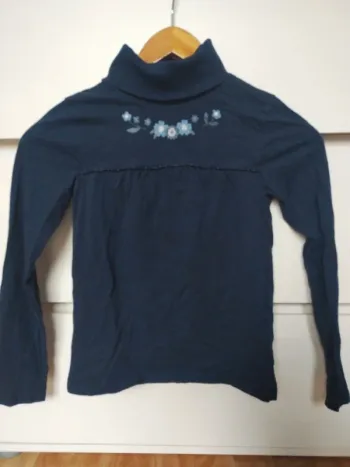 Blouse fille col montant manches longues sergent major marine 10 ans