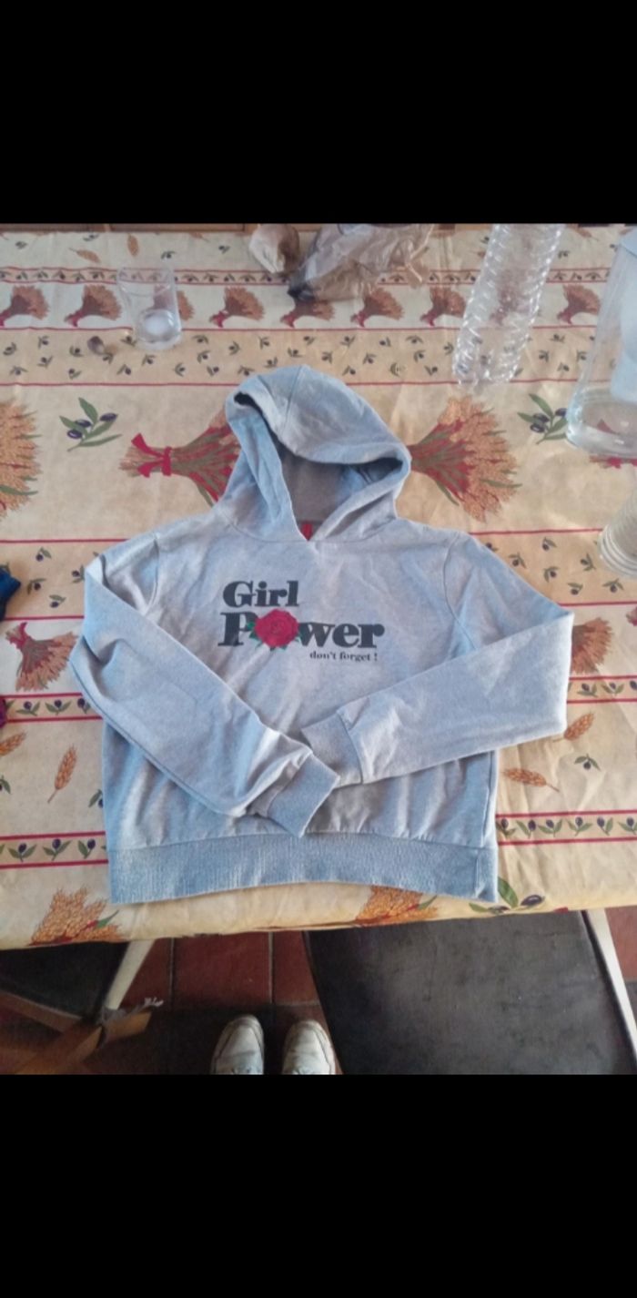 Sweat capuche girl power