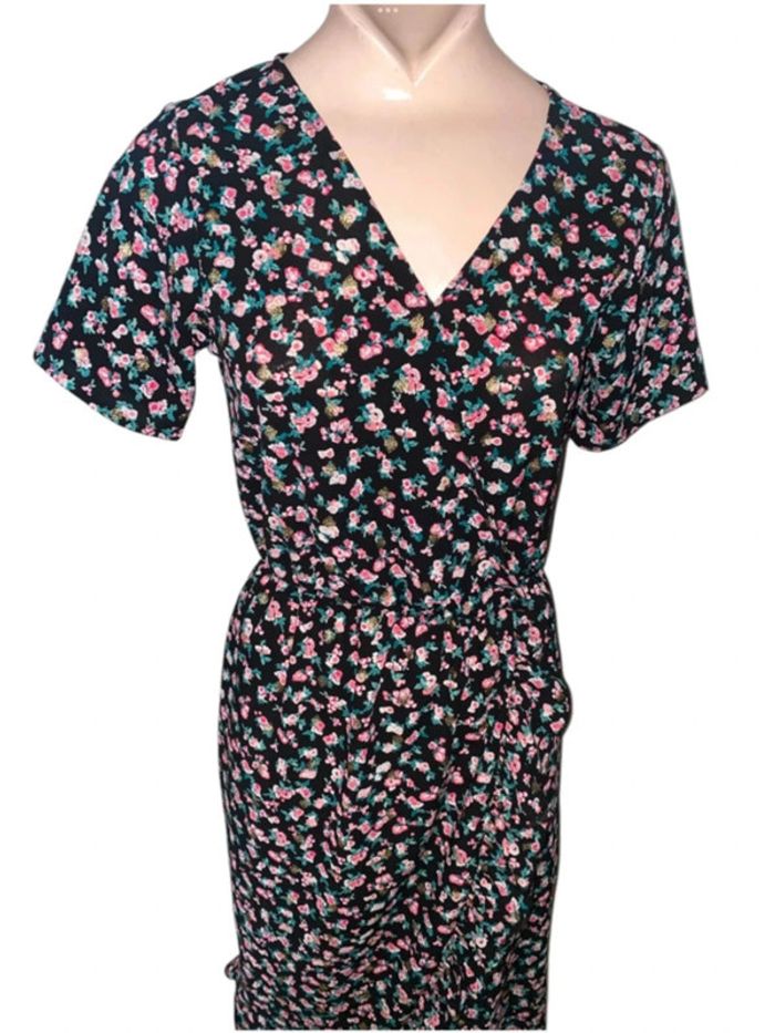 Robe noir fleuris - Liz Devy - Taille S - photo numéro 4