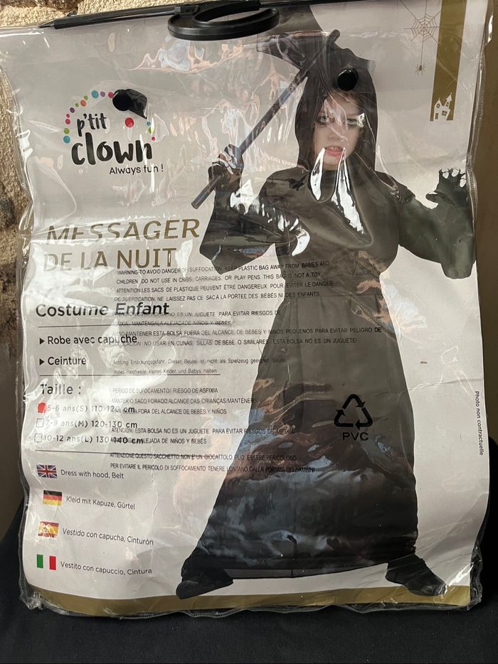 Déguisement halloween 5/6ans État neuf  Messager de la nuit  Costume enfant - photo numéro 2