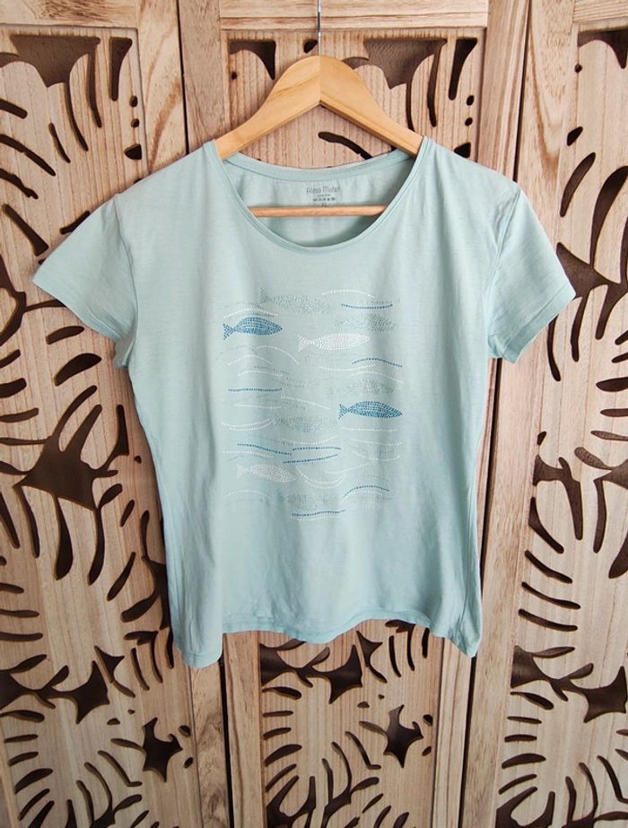 Tee shirt impression poissons pailletés T XL Alma Mater - photo numéro 5