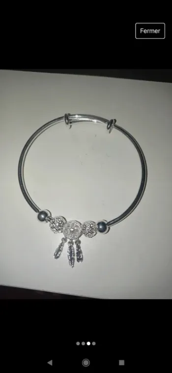 Bracelet jonc en acier inoxydable attrape rêve