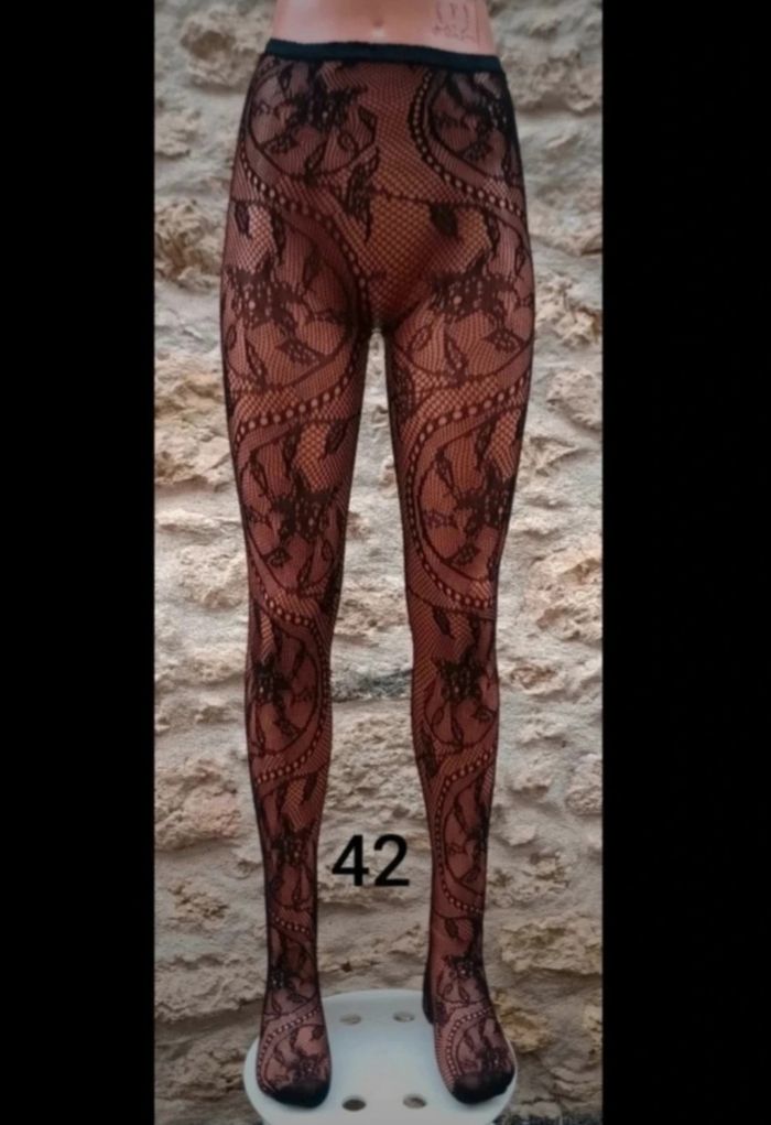 Collant résille motif fantaisie