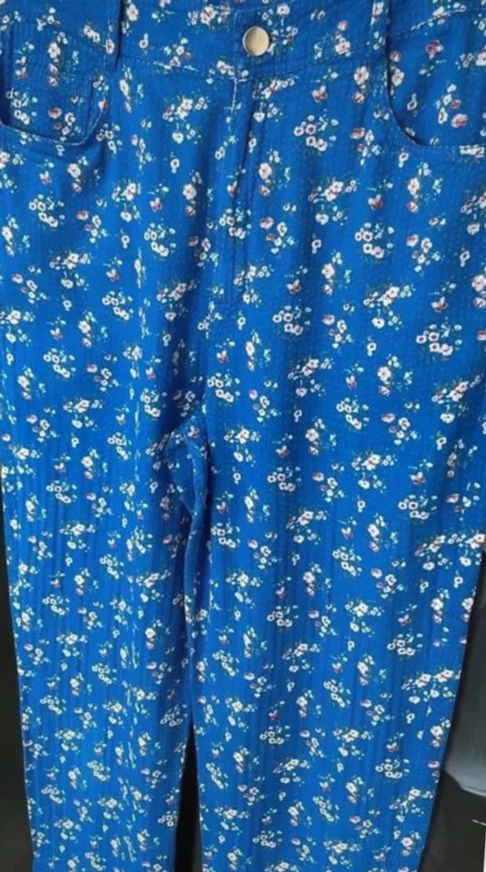 Pantalon Flowers en tissu gaufré - photo numéro 6