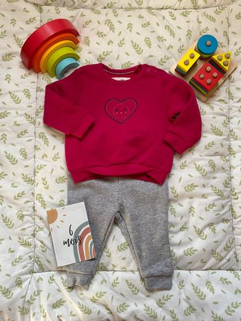 jogging gris et rose 6 mois lupilu neuf