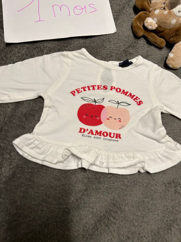 T-shirt manches longues 1 mois - photo numéro 2