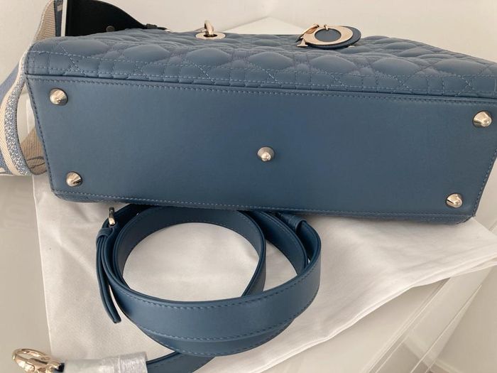 ‎Sac à main Lady Dior original bleu denim bleu comme neuf - photo numéro 5