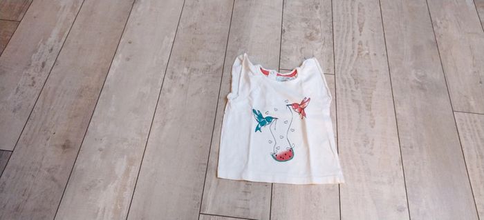 Débardeur blanc colibris Mes petits cailloux T12M