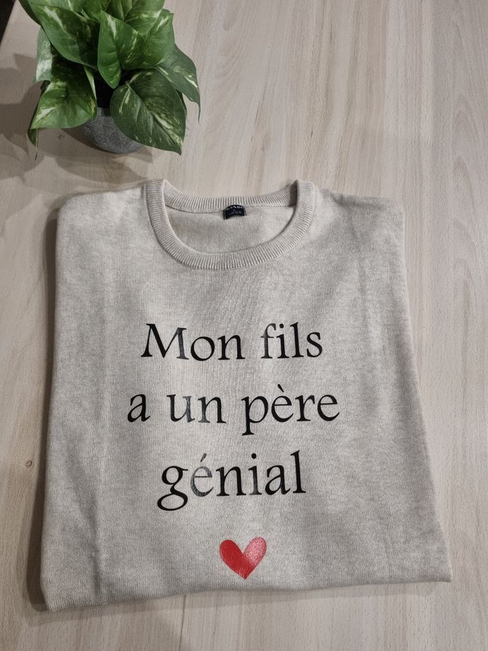 Pull beige papa - photo numéro 2