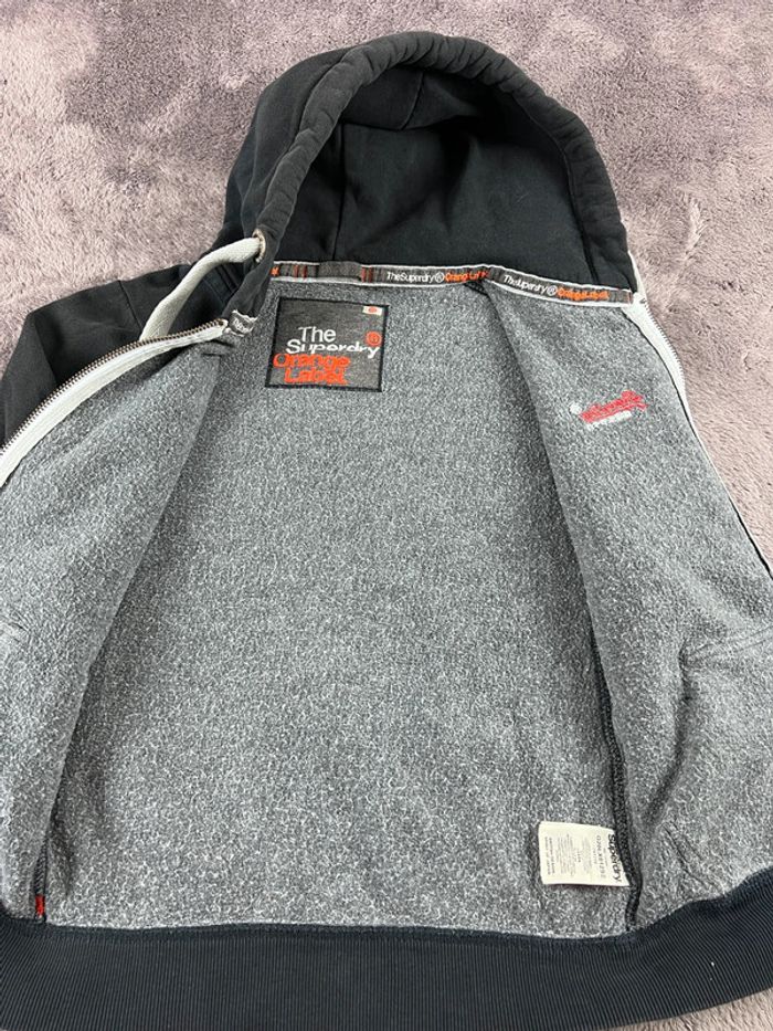 Veste à capuche Superdry avec logo Brodé Orange Label Noire Taille XS - photo numéro 15