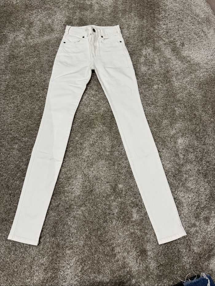 Jeans skinny blanc élastique