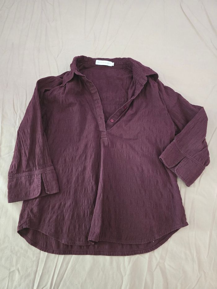 Tunique tons burgundy choco🍒vintage y2k cache cache🍒Taille 38 - photo numéro 5