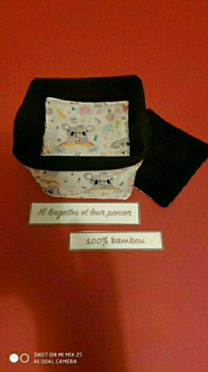 16 lingettes lavables et son panier