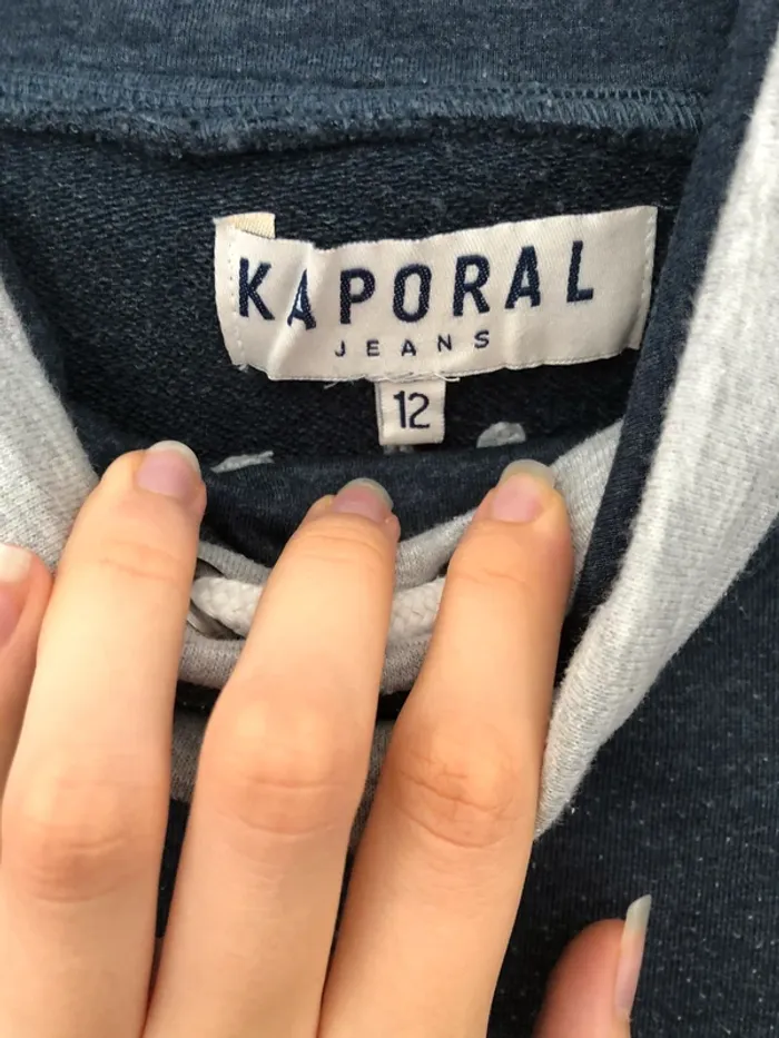 Sweat bleu fonce gris avec un effet chiné - photo numéro 8