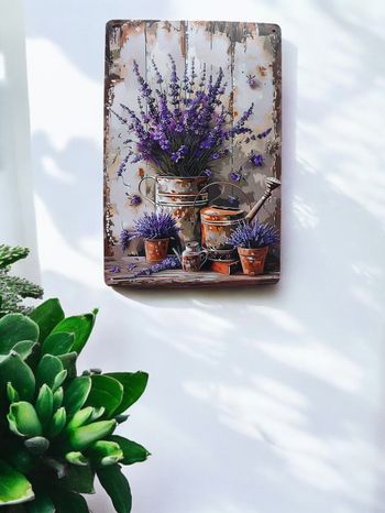Plaque decorative Lavande en aluminium