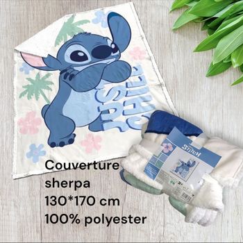 Grande couverture sherpa stitch disney
