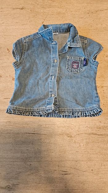 Chemise en jean s sans manche, bleu, Marca Family Fashion, 4 ans, nickel