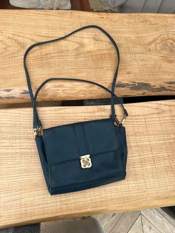 Sac à main bandoulière femme bleu marine et doré Angela Thomson