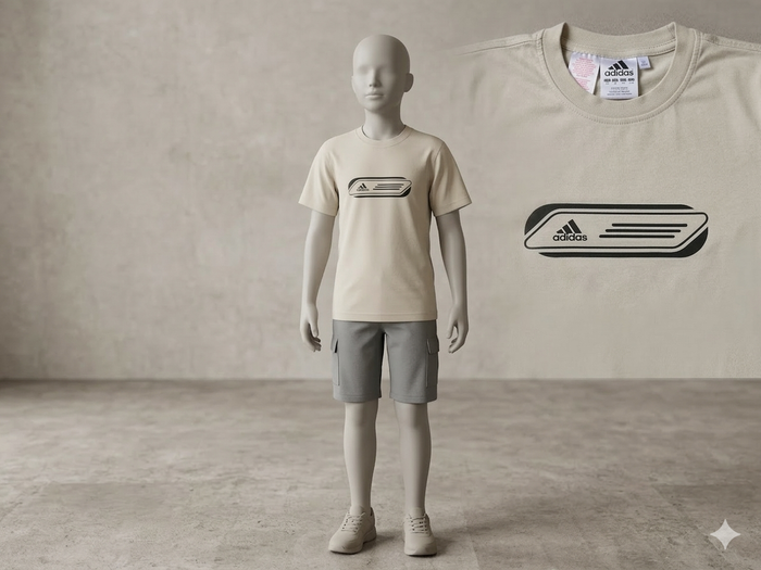T-shirt Adidas Taille 12 ans kaki très clair - photo numéro 1