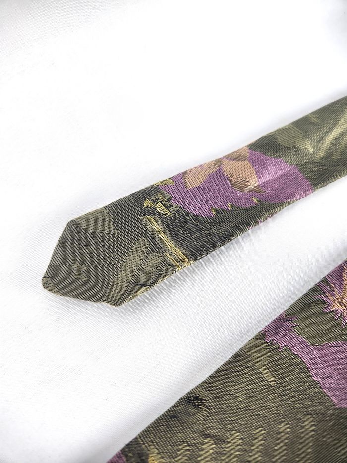 Cravate Galizia 100% Soie - Motif Floral Élégant - photo numéro 3